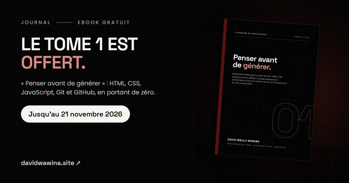 Le tome 1 « Penser avant de générer » est offert jusqu'au 21 novembre 2026