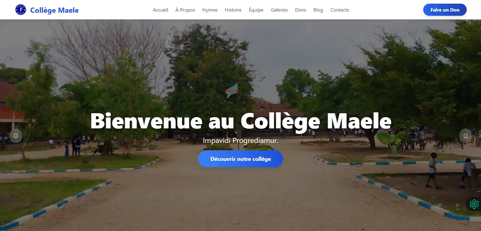 Page d'accueil du Collège Maele